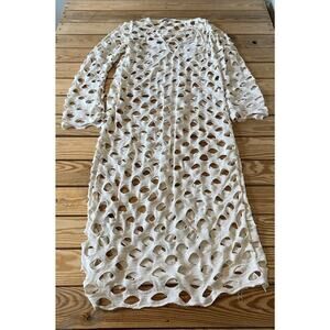 Zara Holes Long Sleeve Dress Size Small Women’s Cream
